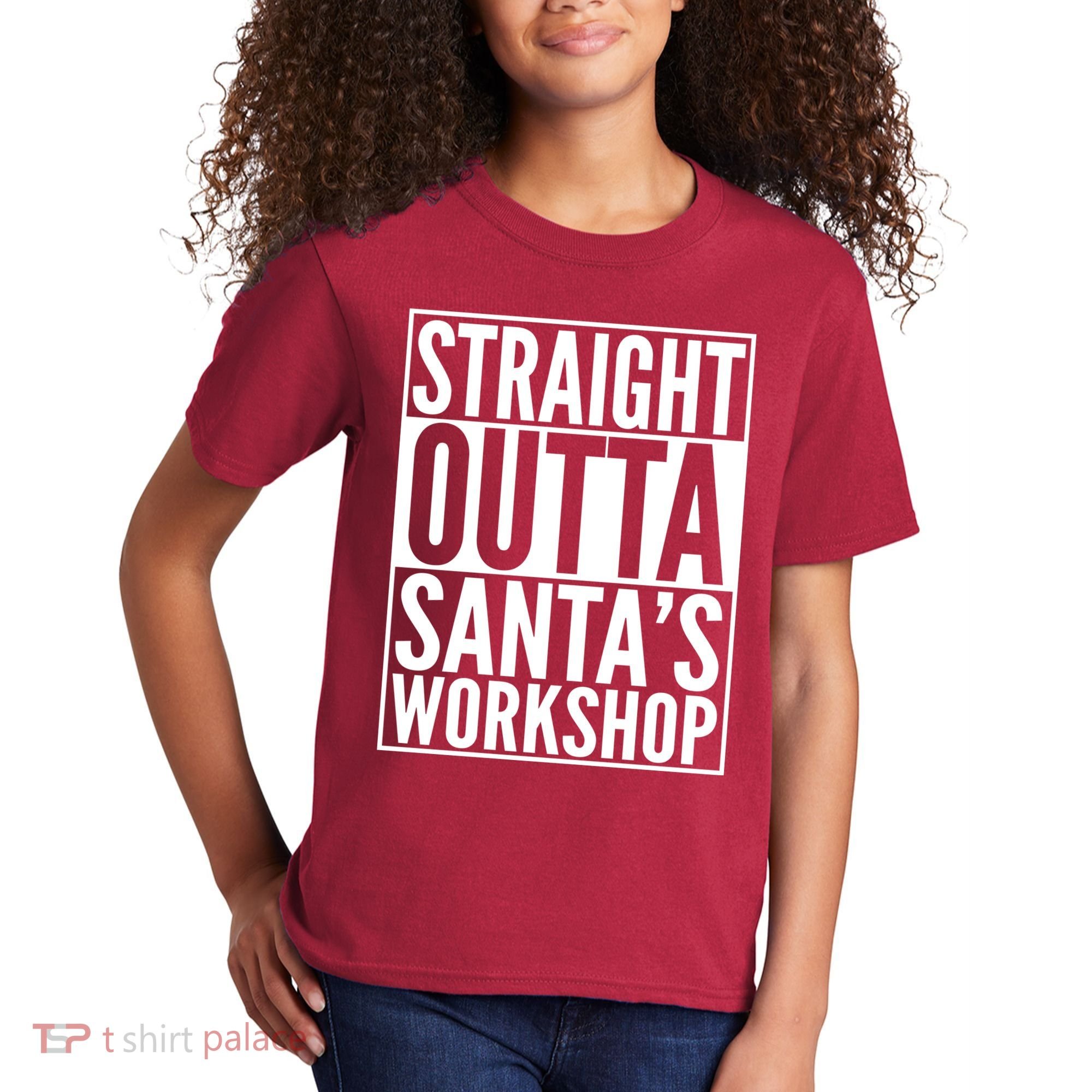 Christmas Straight Outta Santa's Workshop Kids T-Shirt