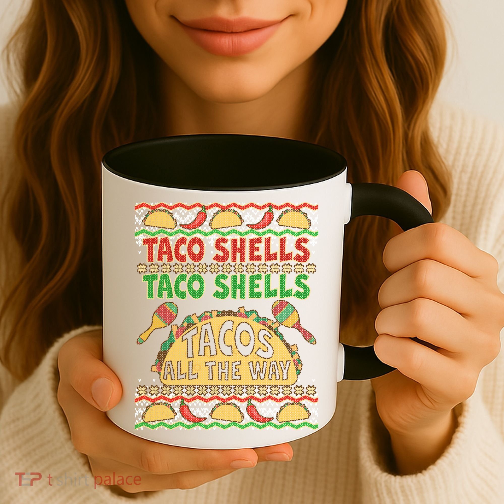 Christmas Tacos All The Way Ugly Sweater Coffee Mug