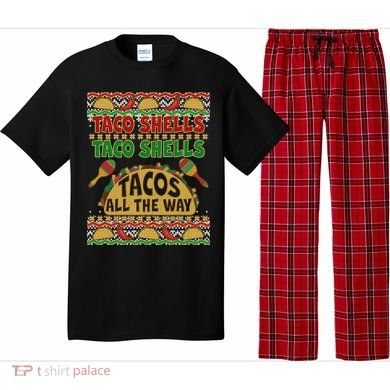 Christmas Tacos All The Way Ugly Sweater Pajama Set