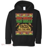 Christmas Tacos All The Way Ugly Sweater Toddler Hoodie thumb 0