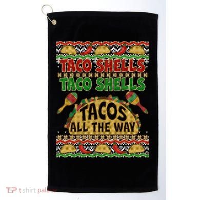Christmas Tacos All The Way Ugly Sweater Golf Towel