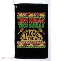 Christmas Tacos All The Way Ugly Sweater Golf Towel thumb 0
