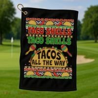 Christmas Tacos All The Way Ugly Sweater Golf Towel thumb 1
