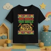 Christmas Tacos All The Way Ugly Sweater Toddler T-Shirt thumb 3