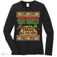 Christmas Tacos All The Way Ugly Sweater Women's Long Sleeve Shirt thumb 0