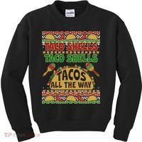 Christmas Tacos All The Way Ugly Sweater Kids Sweatshirt thumb 0