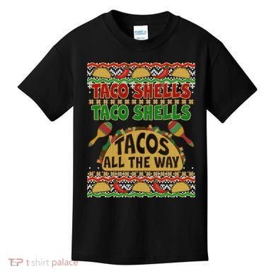 Christmas Tacos All The Way Ugly Sweater Kids T-Shirt