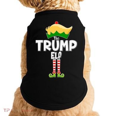 Christmas The Trump Elf  Funny Doggie Tank