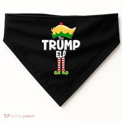 Christmas The Trump Elf  Funny USA-Made Doggie Bandana