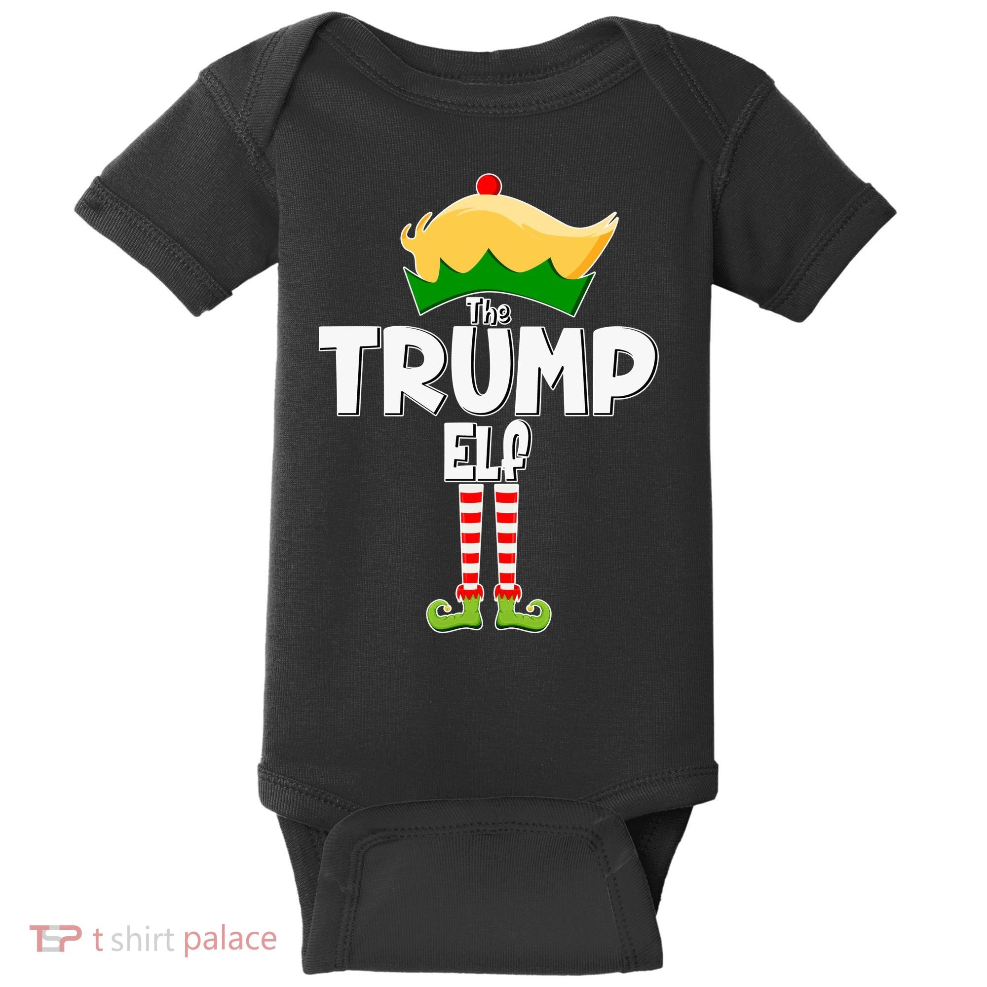 Christmas The Trump Elf  Funny Baby Bodysuit