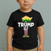 Christmas The Trump Elf  Funny Toddler T-Shirt thumb 2