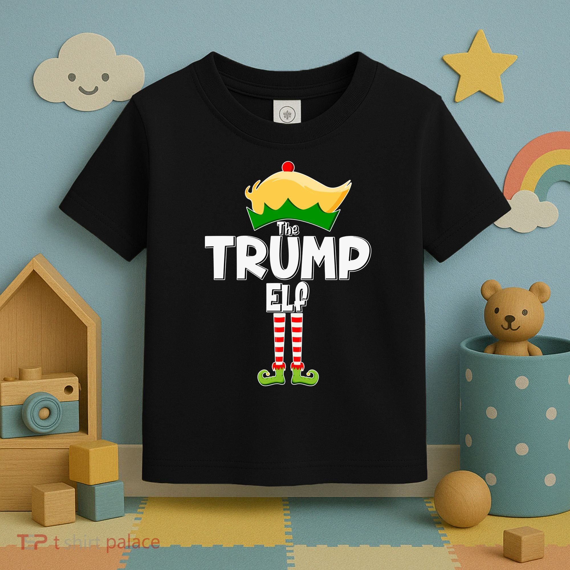 Christmas The Trump Elf  Funny Toddler T-Shirt