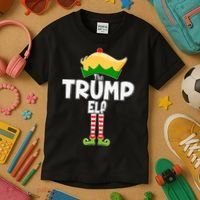 Christmas The Trump Elf  Funny Kids T-Shirt thumb 3