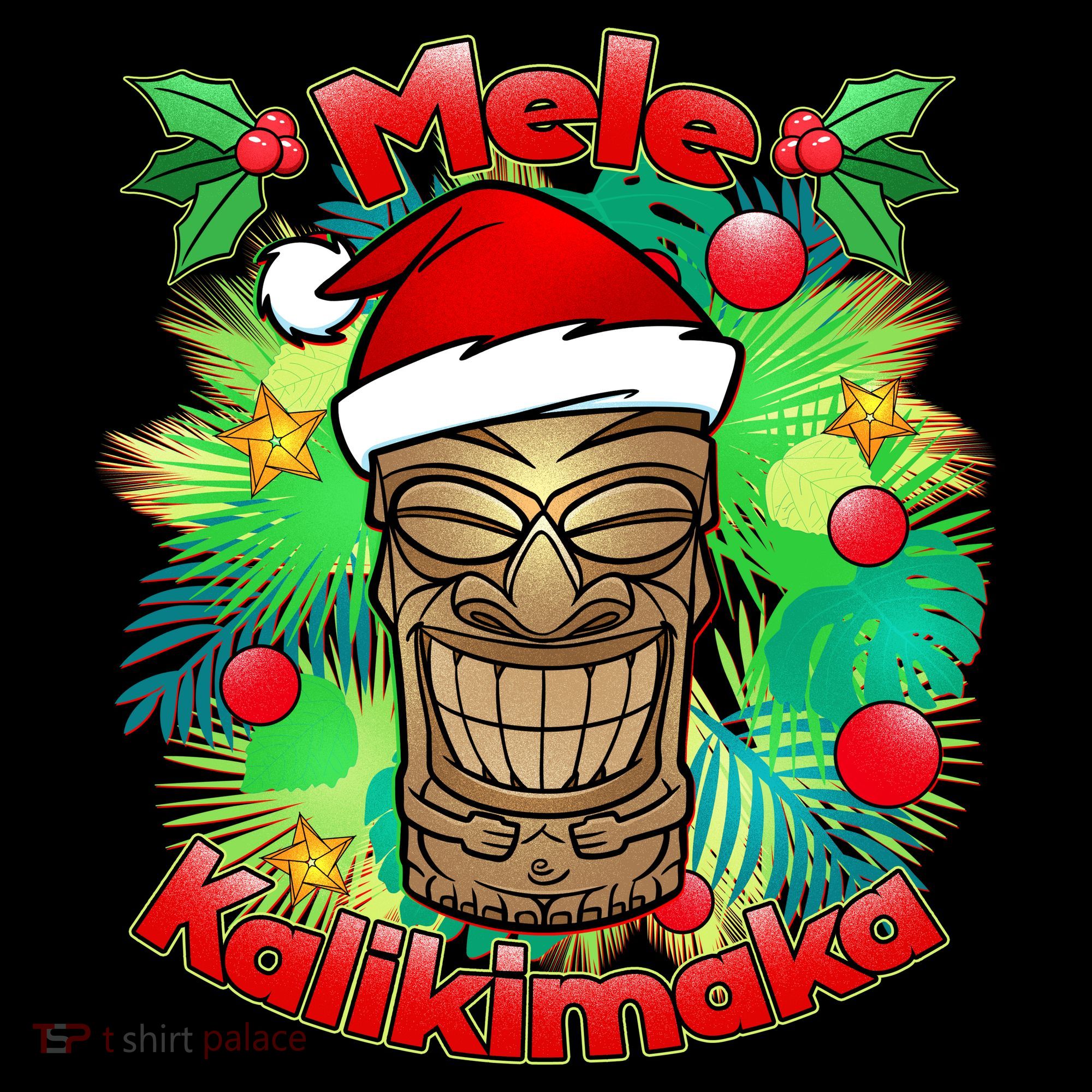 Christmas Tiki Mele Kalikimaka T-Shirt