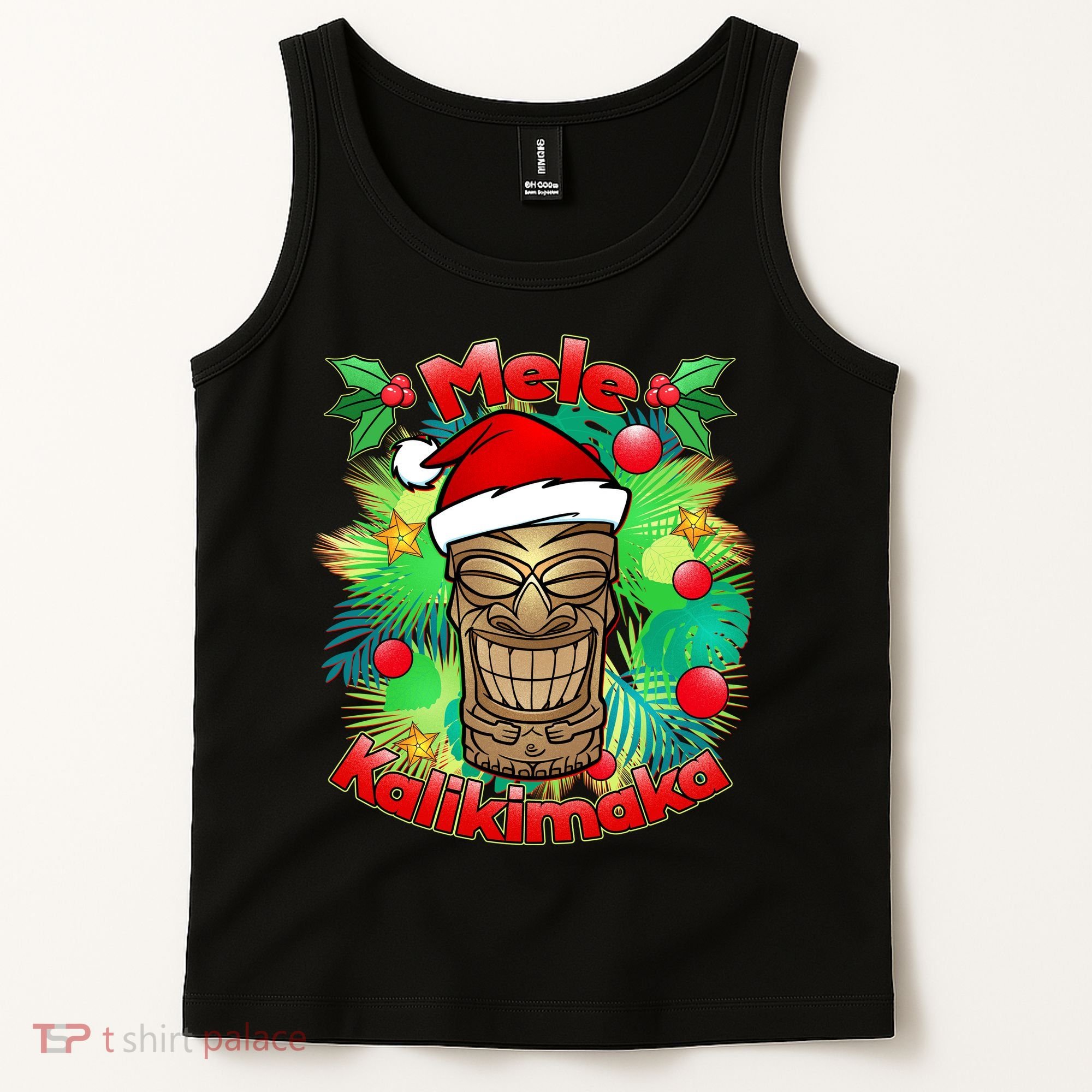 Christmas Tiki Mele Kalikimaka Tank Top