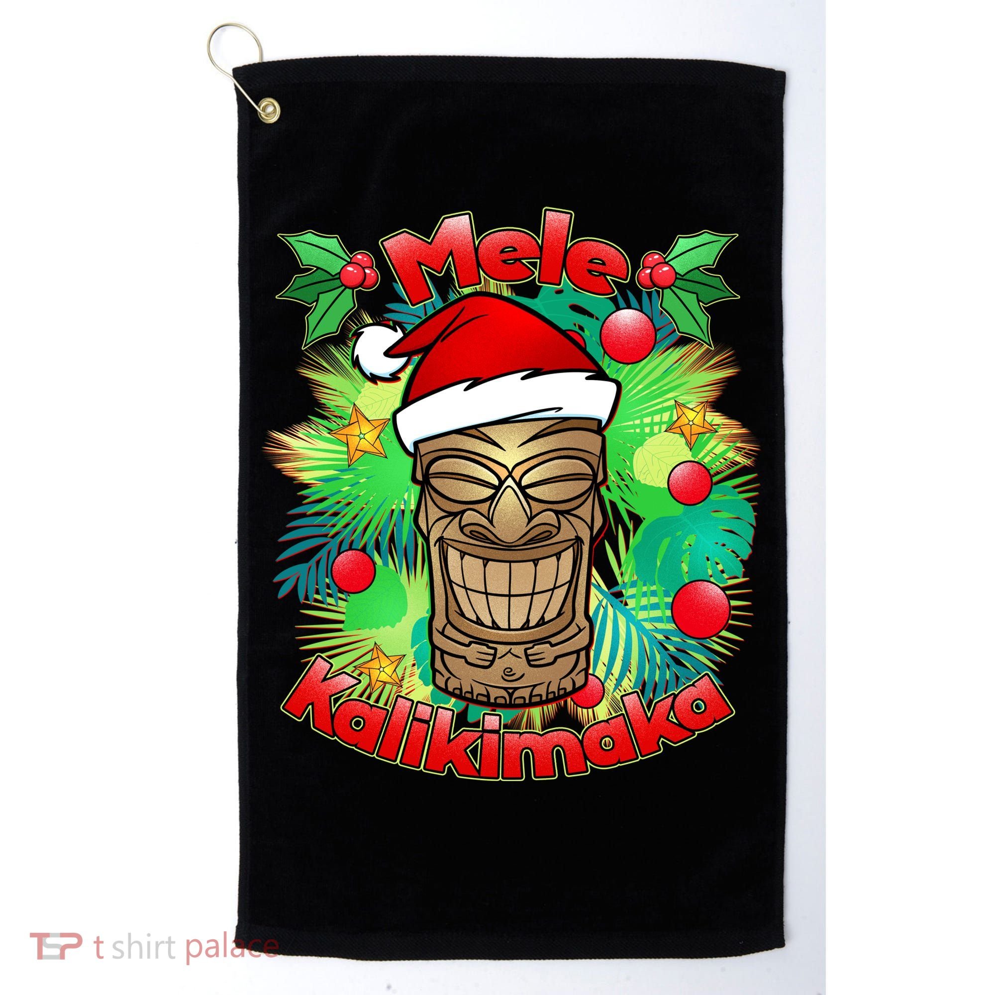 Christmas Tiki Mele Kalikimaka Golf Towel