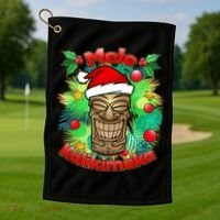Christmas Tiki Mele Kalikimaka Golf Towel thumb 1