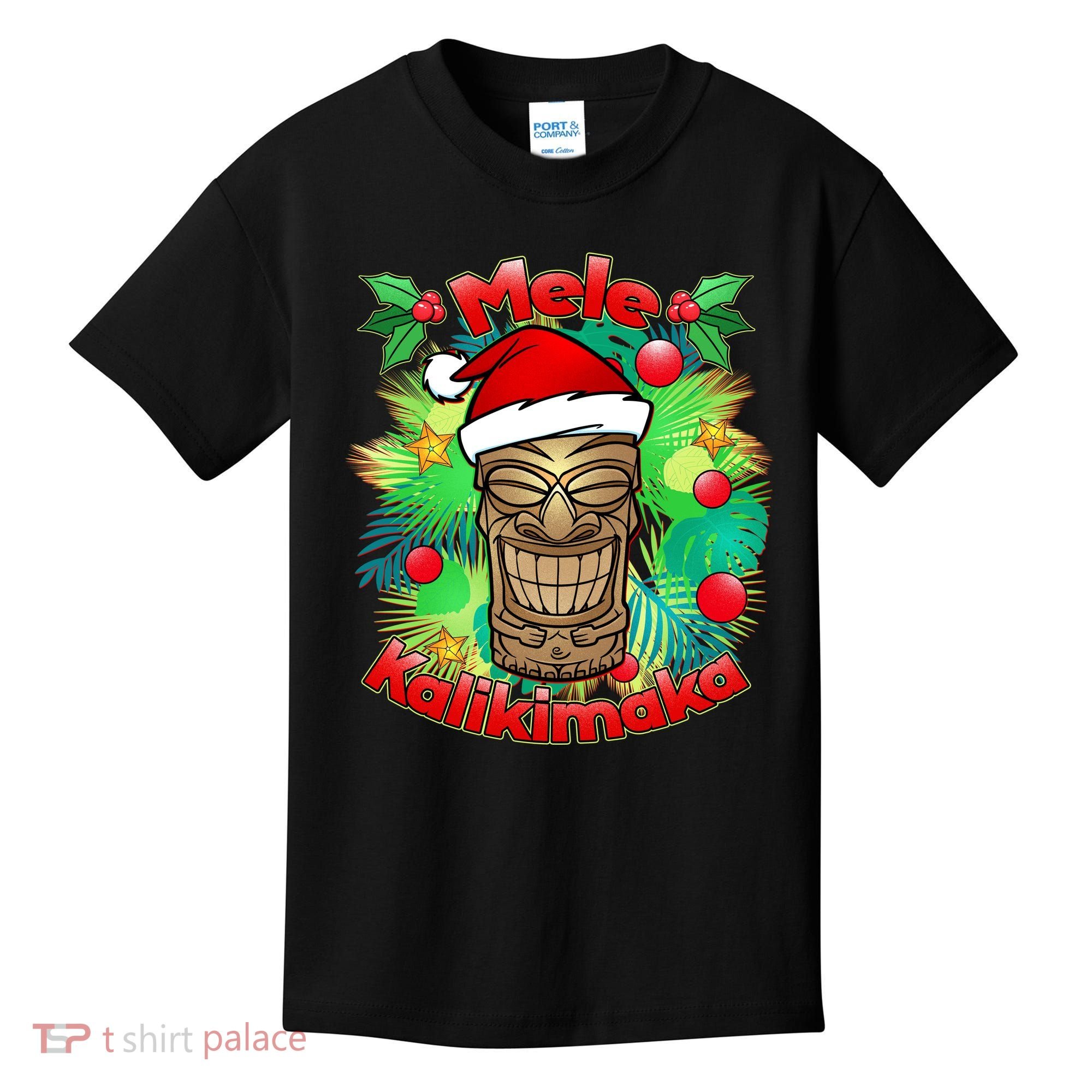 Christmas Tiki Mele Kalikimaka Kids T-Shirt