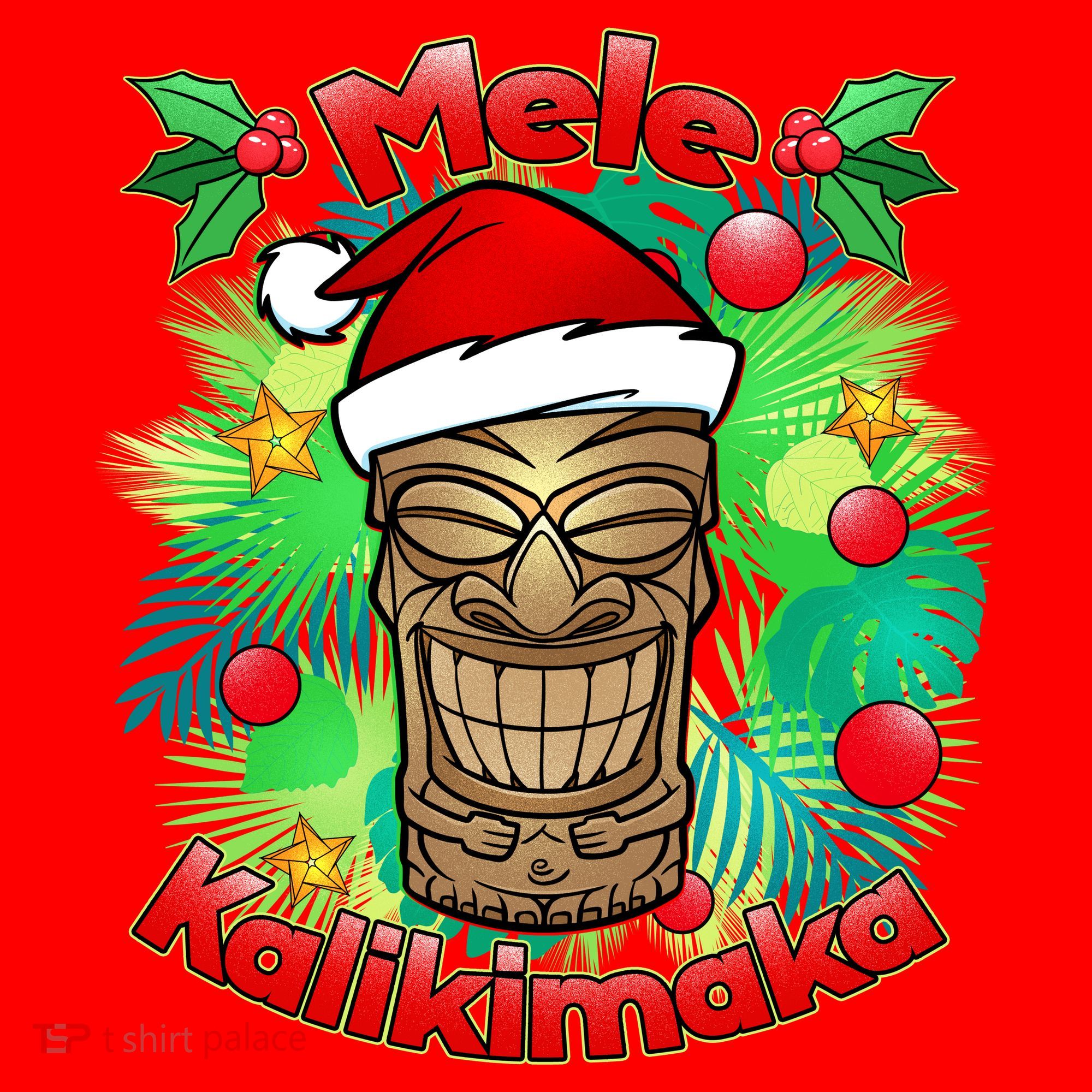 Christmas Tiki Mele Kalikimaka Santa Hat
