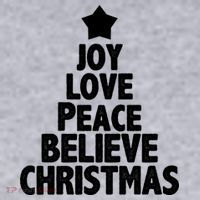 Christmas Tree Joy Love Peace Believe Women's Racerback Cropped Tank thumb 2