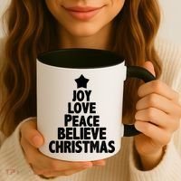 Christmas Tree Joy Love Peace Believe Coffee Mug thumb 3