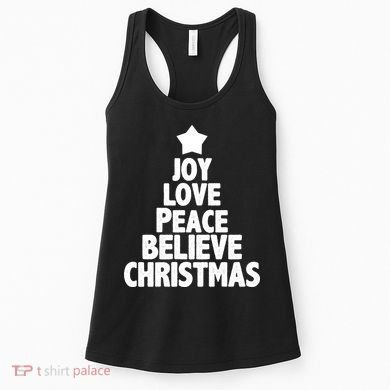 Christmas Tree Joy Love Peace Believe Women's Tank Top