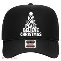 Christmas Tree Joy Love Peace Believe Hat thumb 0