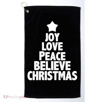 Christmas Tree Joy Love Peace Believe Golf Towel