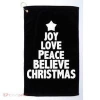 Christmas Tree Joy Love Peace Believe Golf Towel thumb 0