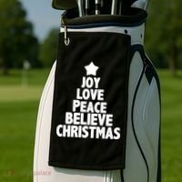 Christmas Tree Joy Love Peace Believe Golf Towel thumb 2