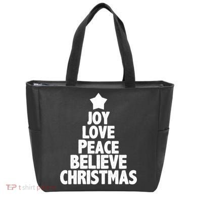 Christmas Tree Joy Love Peace Believe Bag