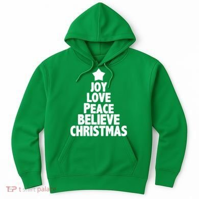 Christmas Tree Joy Love Peace Believe Hoodie