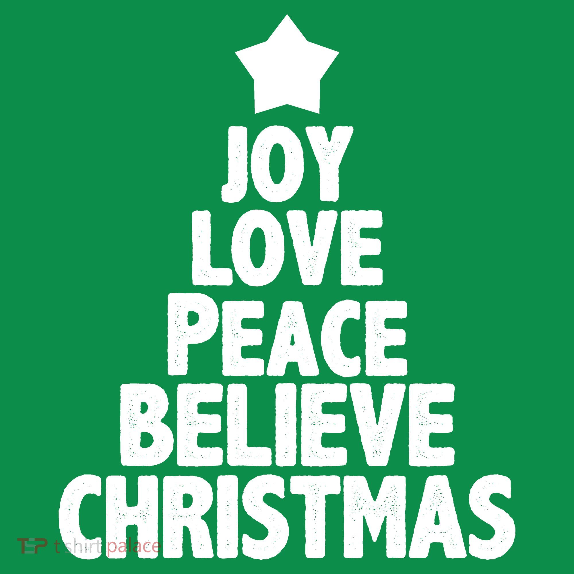 Christmas Tree Joy Love Peace Believe Coaster