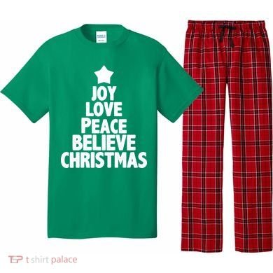 Christmas Tree Joy Love Peace Believe Pajama Set