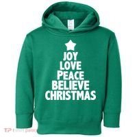 Christmas Tree Joy Love Peace Believe Toddler Hoodie thumb 0
