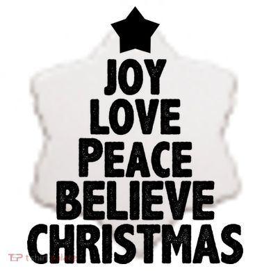 Christmas Tree Joy Love Peace Believe Ceramic Ornament