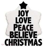 Christmas Tree Joy Love Peace Believe Ceramic Ornament thumb 2