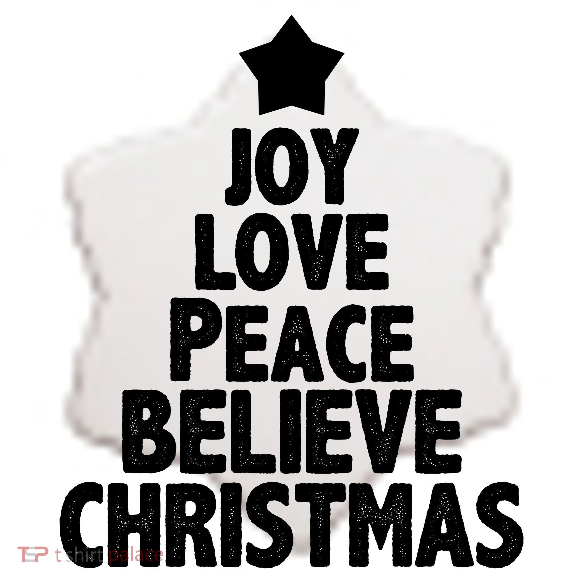 Christmas Tree Joy Love Peace Believe Ceramic Ornament