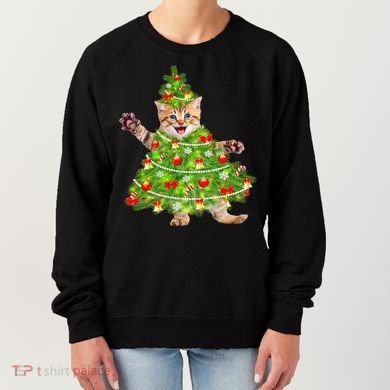 Christmas Tree Kitten Women's Sweatshirt