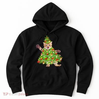 Christmas Tree Kitten Hoodie