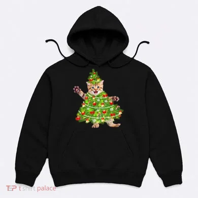 Christmas Tree Kitten Hoodie