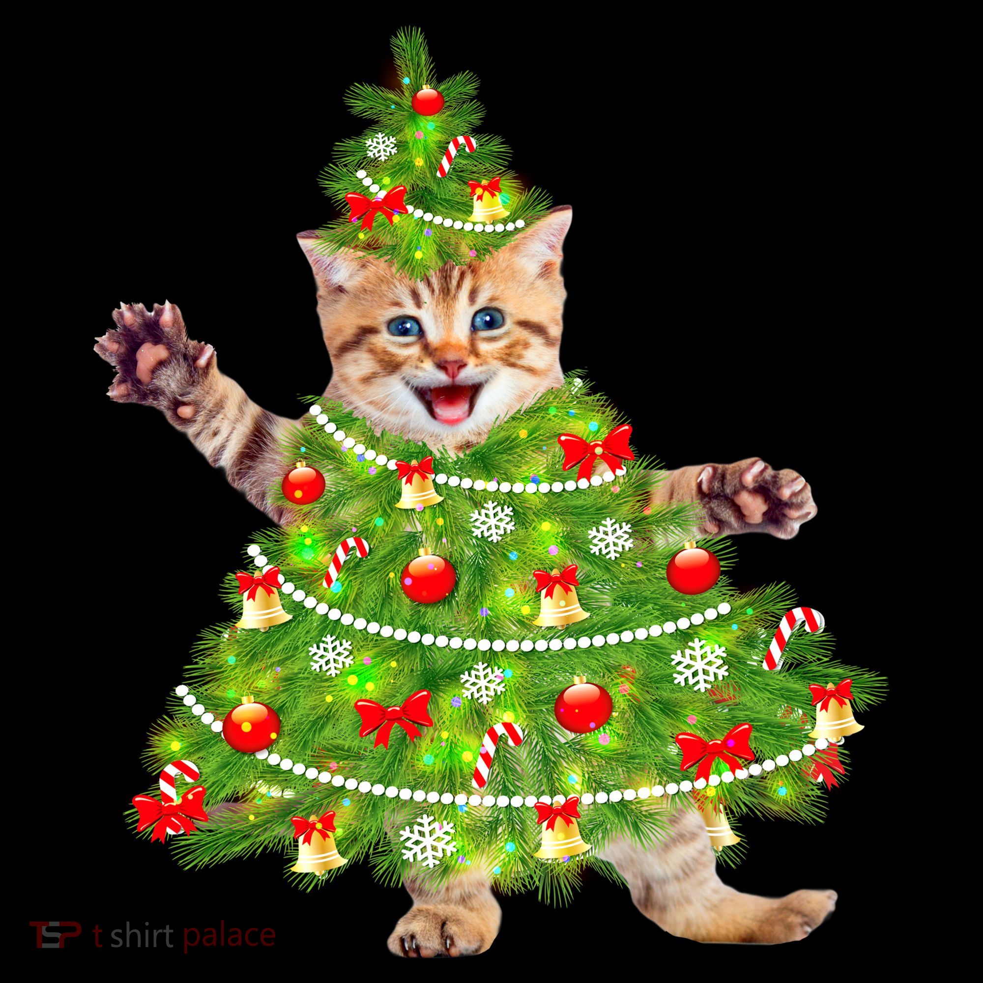 Christmas Tree Kitten Hoodie