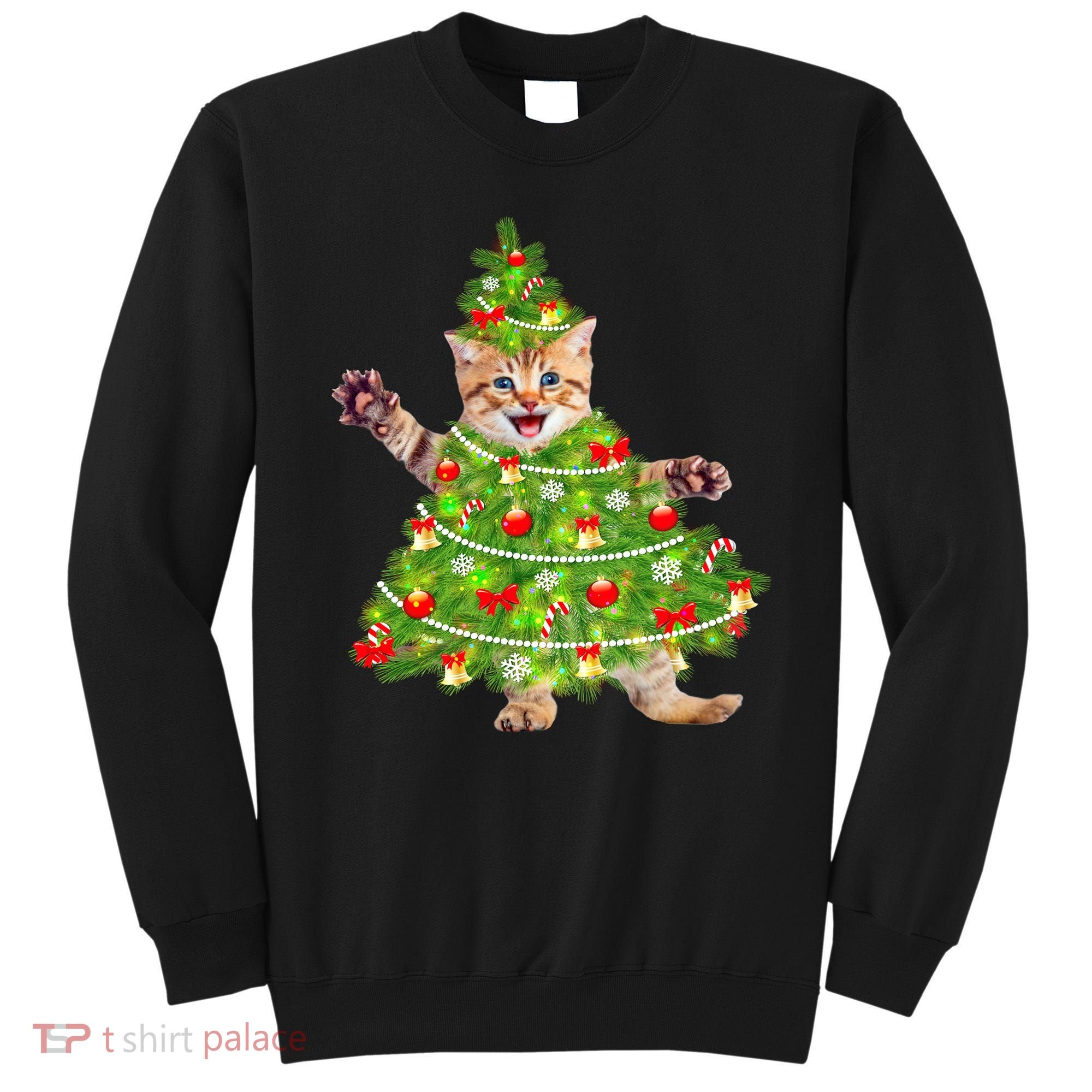 Christmas Tree Kitten Sweatshirt