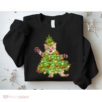 Christmas Tree Kitten Sweatshirt thumb 2