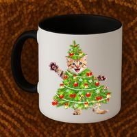 Christmas Tree Kitten Coffee Mug thumb 2