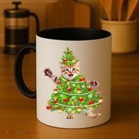 Christmas Tree Kitten Coffee Mug thumb 4