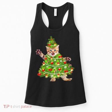 Christmas Tree Kitten Women's Tank Top