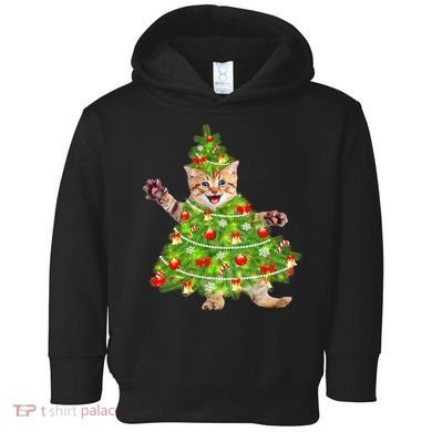 Christmas Tree Kitten Toddler Hoodie