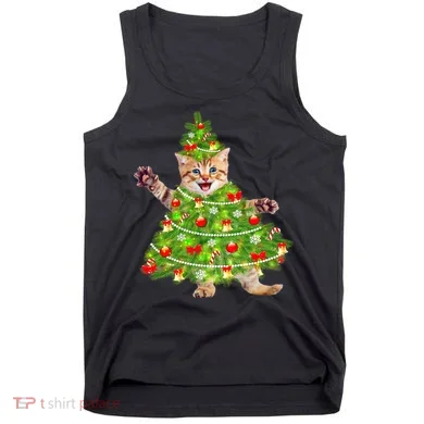 Christmas Tree Kitten Tank Top