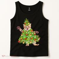 Christmas Tree Kitten Tank Top thumb 2
